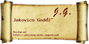 Jakovics Godó névjegykártya